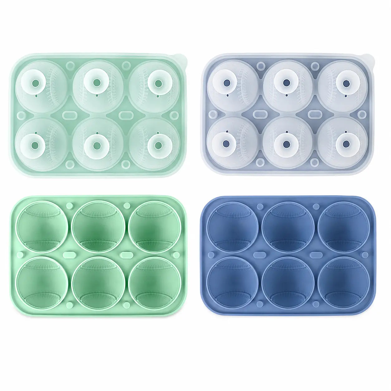 Baseball Ice Molds 6-Cavity Silicone Ball Ice Cube Molds for Whiskey, Cocktails, Juices - Large ReusableBaseball Style,Grand Slam Ice,Home Run Chill, A unique sports gift for men, dads, andbaseball fans,Baller Ice coffee,party,Gatherings & Father’s Day