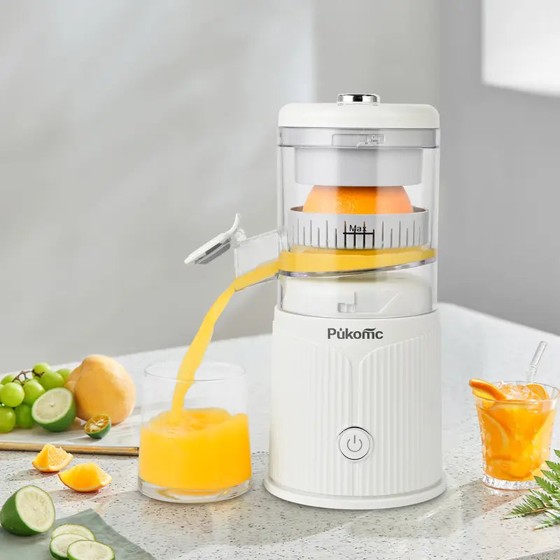 Pukomc Cordless Rechargeable Citrus Juicer - 10.6in Compact Automatic