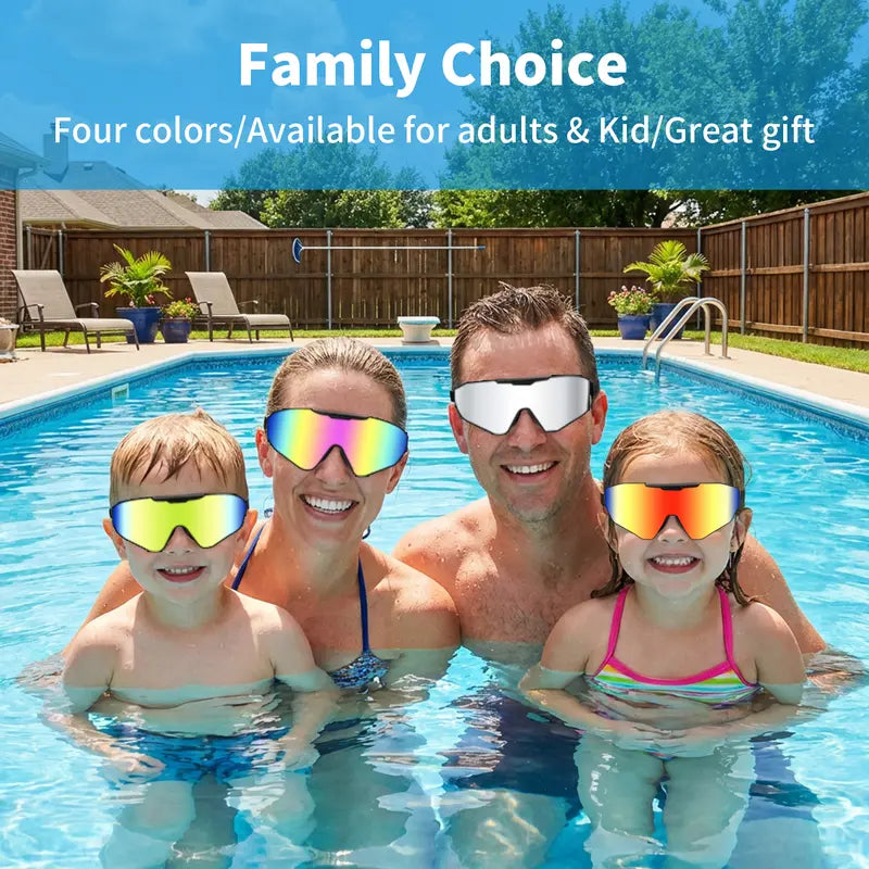 Outly 2-Pack Swim Goggles with Earplugs – Anti-Fog, UV Protection, 180° Wide View for Adults & Kids