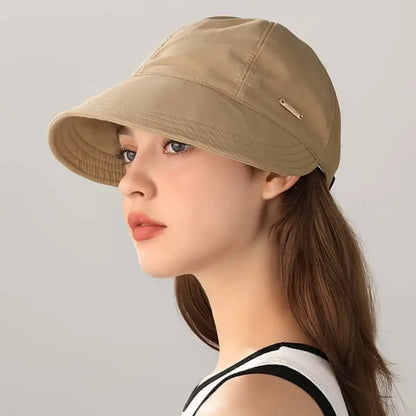 1/2/4 Pack Women's Wide Brim Sun Visor Hat - UPF 50+ Open Top Cap for Ponytails, Golf, and Beach