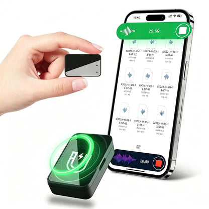 Mini Magnetic Voice Recorder – AI Noise Reduction, 45H Battery, 16.9g