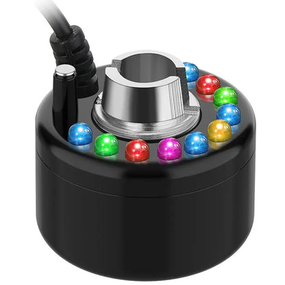 Halloween Ultrasonic Mini Mist Maker with 12 LED Lights - Alloy Humidifier Atomizer for Smoking Cauldron Witch Pot Party Decor