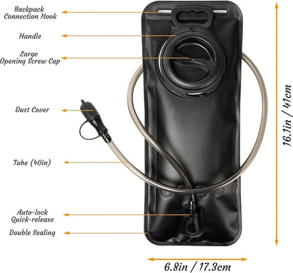 2L Leak-Proof Food Grade Hydration Bladder – Hydropack Water Reservoir Replacement Pouch