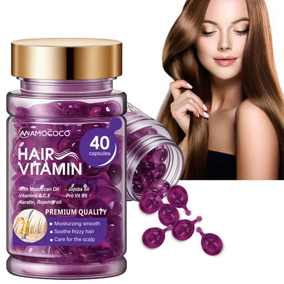 Hair Vitamin Capsules – Violet Vitamins & Argan Oil, 40ct