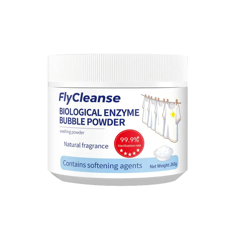FlyCleanse Bio-Enzyme Foam Laundry Detergent – Stain & Yellowing Removal with Built-in Fabric Softener