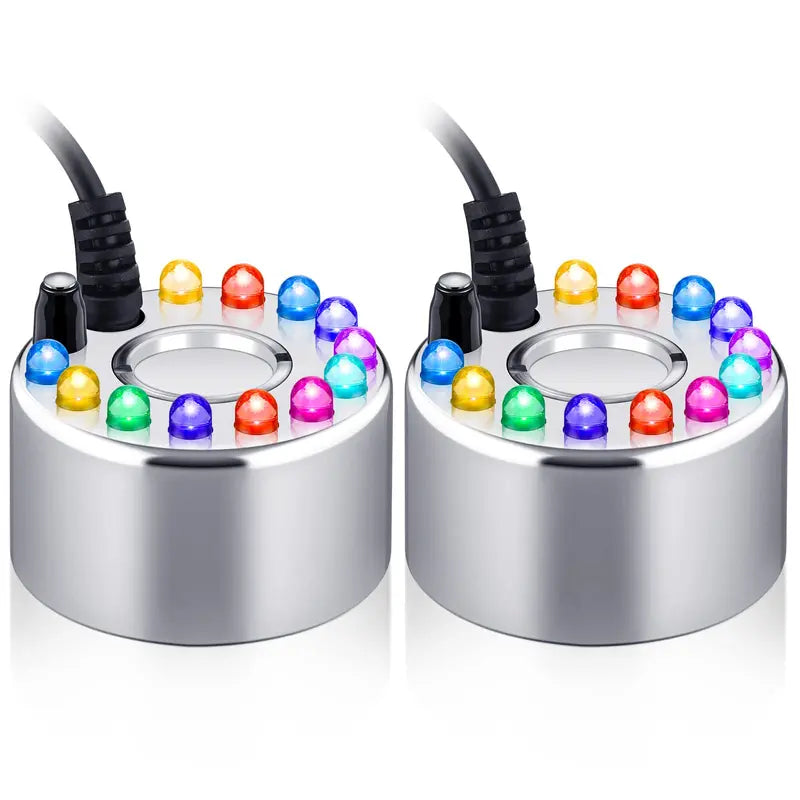 Halloween Ultrasonic Mini Mist Maker with 12 LED Lights - Alloy Humidifier Atomizer for Smoking Cauldron Witch Pot Party Decor