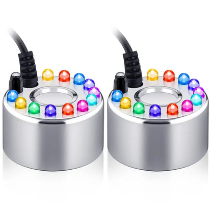 Halloween Ultrasonic Mini Mist Maker with 12 LED Lights - Alloy Humidifier Atomizer for Smoking Cauldron Witch Pot Party Decor