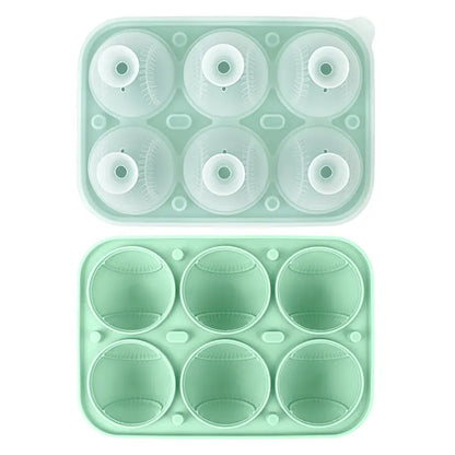 Baseball Ice Molds 6-Cavity Silicone Ball Ice Cube Molds for Whiskey, Cocktails,  Juices - Large ReusableBaseball Style,Grand Slam Ice,Home Run Chill,  A unique sports gift for men, dads, andbaseball fans,Baller Ice coffee,party，Gatherings & Father’s Day