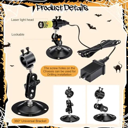 Halloween Laser Swamp Light – IP67 Waterproof 360° Adjustable Laser Projector for Fog Machine