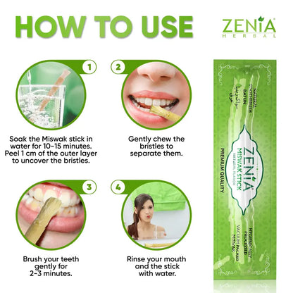 Zenia Miswak Stick – Natural Toothbrush (Datun/Sewak) | 100% Pure, Chemical-Free Oral Care