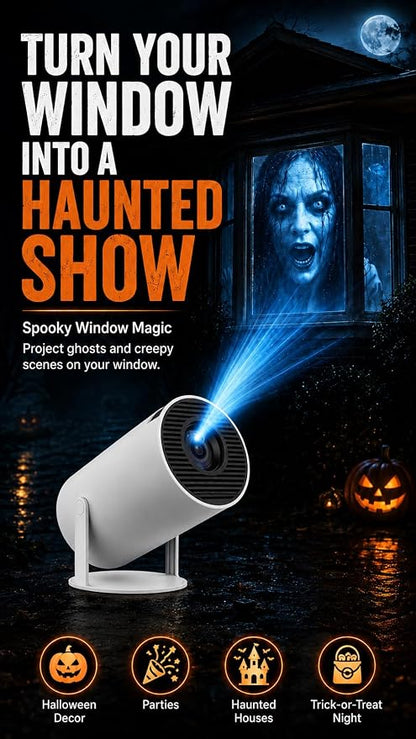 Halloween Window Projector 720P with Projection Screen