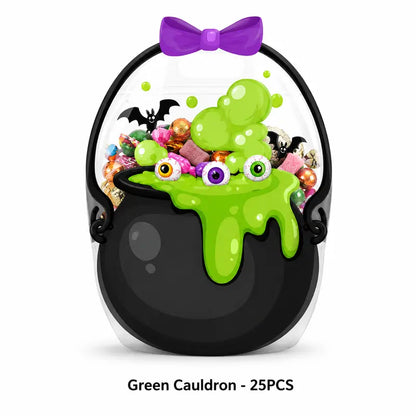 Transparent PE Holiday Gift Bags - Clear Pumpkin Bags for Halloween, Christmas, Valentine's Day & Easter Candy Storage