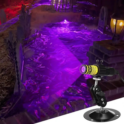 Halloween Laser Swamp Light – IP67 Waterproof 360° Adjustable Laser Projector for Fog Machine