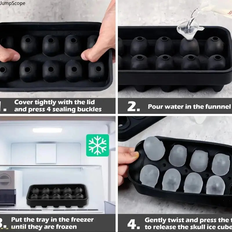 Skull Silicone Ice Cube Tray - Novelty Mold for Home Bar & Party
