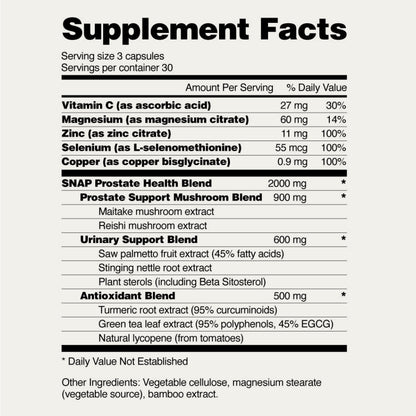 Snap Supplements Prostate & Bladder Complex Extra Strength Prostate & Bladder Health Support – Dietary Supplement
