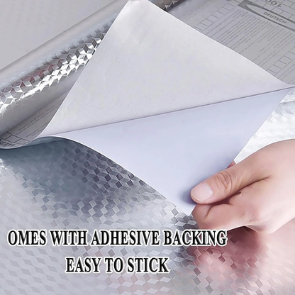 Peel and Stick Wallpaper, Waterproof Aluminum Foil Contact Paper for Kitchen Countertops & Cabinets, Oil-Proof Heat-Resistant (40cm×3m)