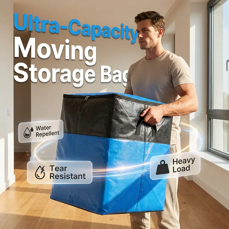 Collapsible Storage & Moving Bag - Extra-Large Space-Saving Organizer for Home, Bedding, Clothes & Moving Supplies