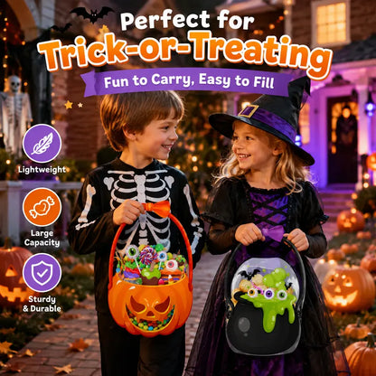Transparent PE Holiday Gift Bags - Clear Pumpkin Bags for Halloween, Christmas, Valentine's Day & Easter Candy Storage