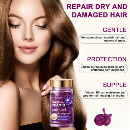Hair Vitamin Capsules – Violet Vitamins & Argan Oil, 40ct