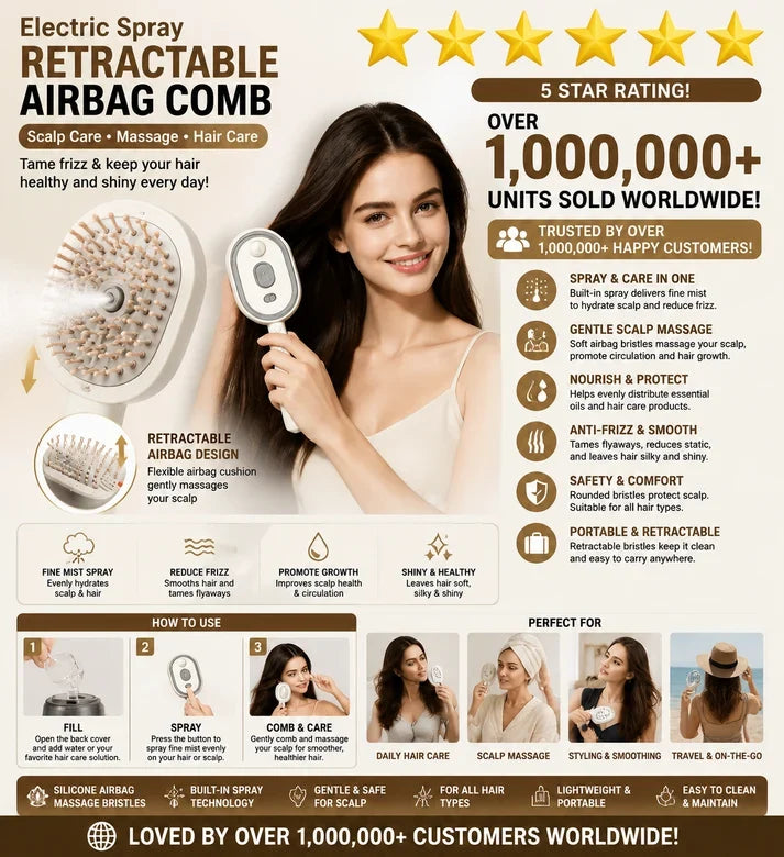 Cloudmades Electric Spray Air Cushion Massage Comb