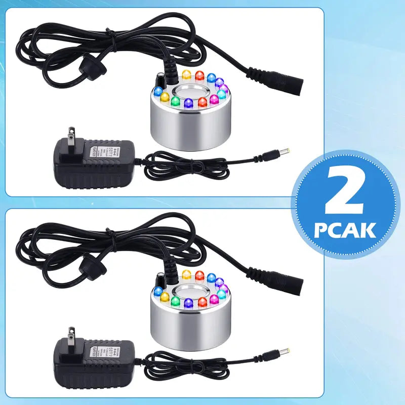 Halloween Ultrasonic Mini Mist Maker with 12 LED Lights - Alloy Humidifier Atomizer for Smoking Cauldron Witch Pot Party Decor