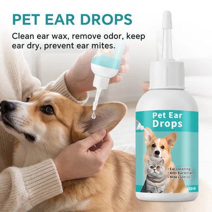 Pet Ear Cleaning Drops for Dogs & Cats – 60 mL