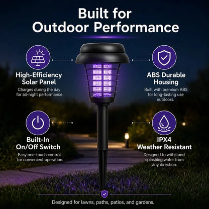 Solar Mosquito Zapper Garden Light – 2-in-1 UV Bug Killer + Pathway Lamp | Waterproof, Auto Dusk-to-Dawn