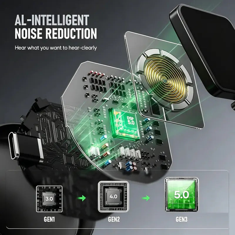 Mini Magnetic Voice Recorder – AI Noise Reduction, 45H Battery, 16.9g