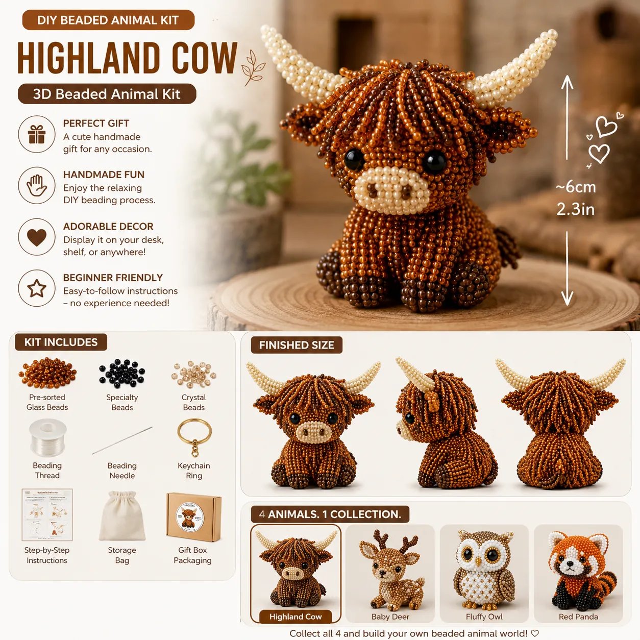 🧵✨ Tiny 3D Beaded Animal DIY Kit💖 A DIY Craft Kit So Cute You Won't Want To Stop Making Them