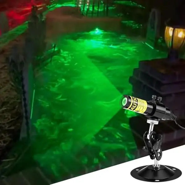 Halloween Laser Swamp Light – IP67 Waterproof 360° Adjustable Laser Projector for Fog Machine