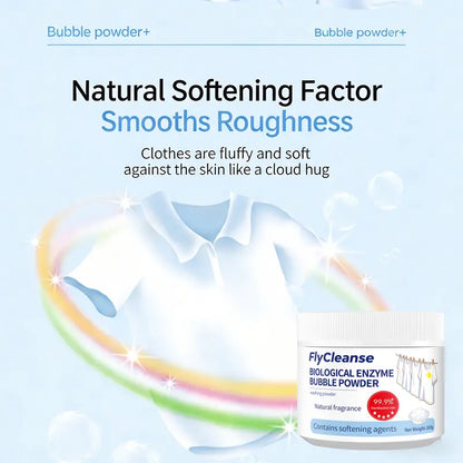 FlyCleanse Bio-Enzyme Foam Laundry Detergent – Stain & Yellowing Removal with Built-in Fabric Softener