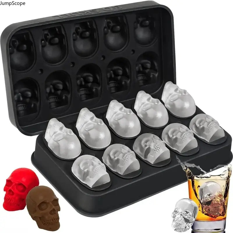 Skull Silicone Ice Cube Tray - Novelty Mold for Home Bar & Party