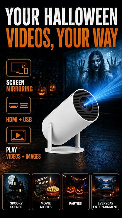 Halloween Window Projector 720P with Projection Screen