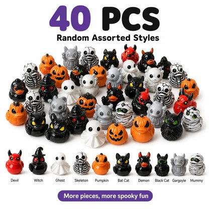 Mini Spooky Skull Devil Resin Duck Ornament