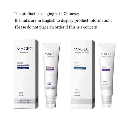MAGEC Collagen Fullerene Neck Firming Cream with 5-Roller Massager