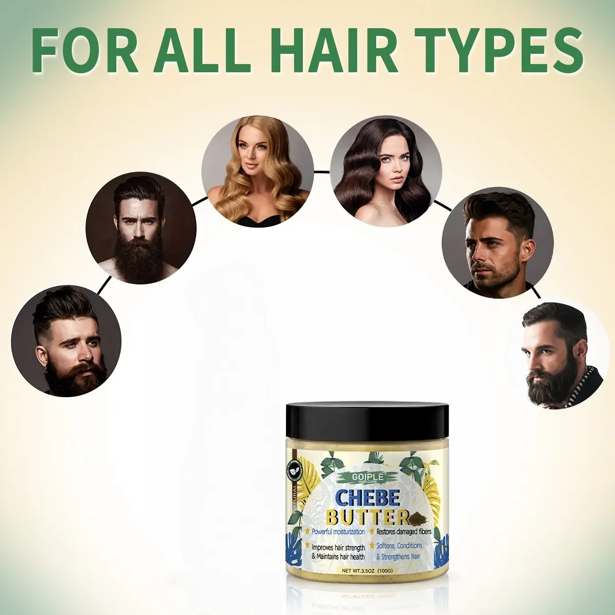 100g Chebe Butter Hair Care Cream - Deep Conditioning Hair Butter for Dry & Damaged Hair, Thickening & Moisturizing for Men and Women
