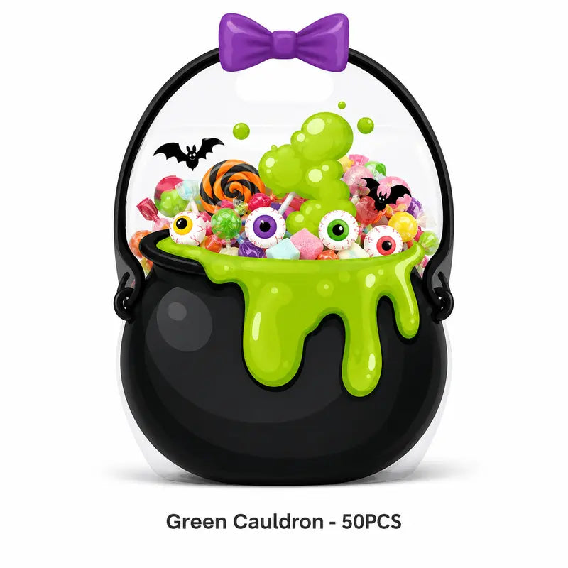 Transparent PE Holiday Gift Bags - Clear Pumpkin Bags for Halloween, Christmas, Valentine's Day & Easter Candy Storage