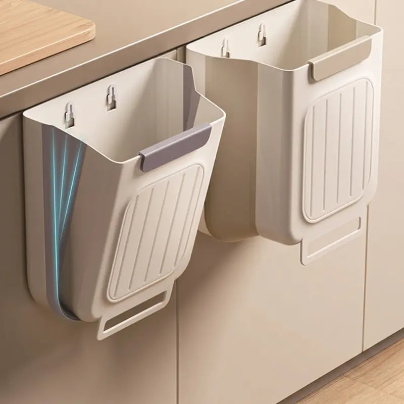 Foldable Hanging Trash Can Grey 1.6 Gallon