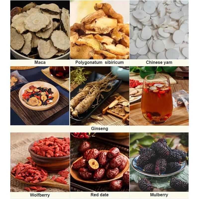 Ginseng Five Treasures Tea | Liver & Kidney Nourishing Vitality Tea | Natural Health Gift