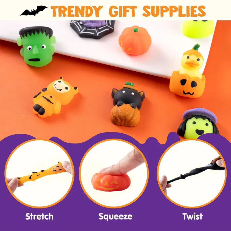 JOYIN Halloween Mochi Squishy Toys – Party Favors, Stress Relief Bulk Pack (24/60/100 Pcs)