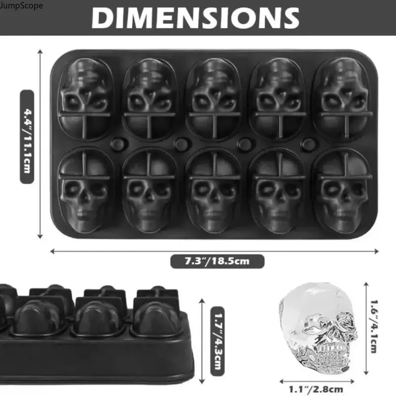 Skull Silicone Ice Cube Tray - Novelty Mold for Home Bar & Party