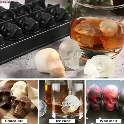 Skull Silicone Ice Cube Tray - Novelty Mold for Home Bar & Party