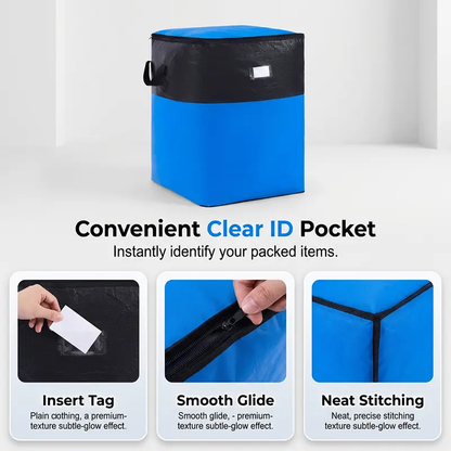 Collapsible Storage & Moving Bag - Extra-Large Space-Saving Organizer for Home, Bedding, Clothes & Moving Supplies