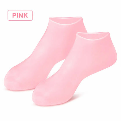 Reusable Silicone Foot Care Socks – Moisturizing Heel Mask Socks for Dry Cracked Feet, Soft Gel Foot Covers, Home Spa Pedicure Treatment