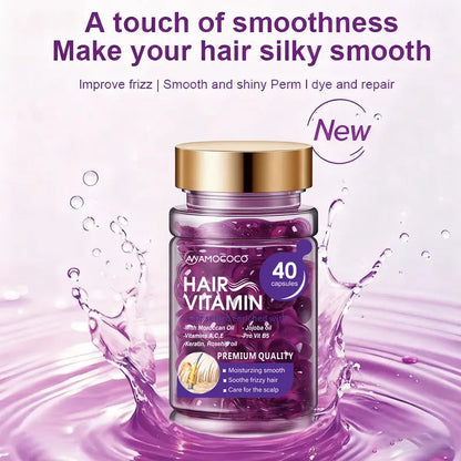 Hair Vitamin Capsules – Violet Vitamins & Argan Oil, 40ct