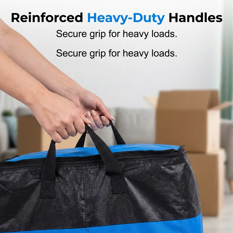 Collapsible Storage & Moving Bag - Extra-Large Space-Saving Organizer for Home, Bedding, Clothes & Moving Supplies