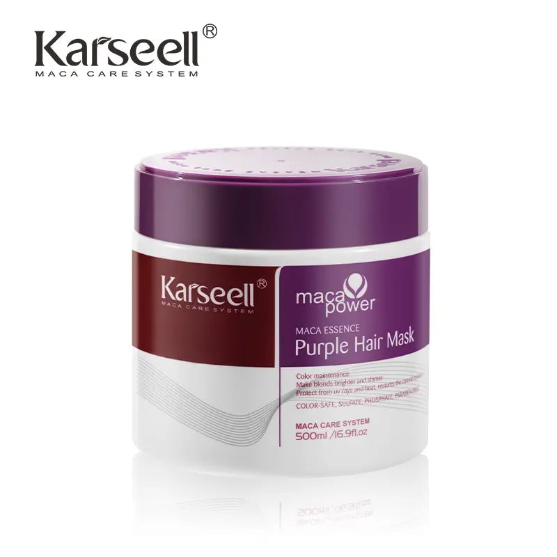 Karseell Maca Power Purple Hair Mask – Toning Conditioner for Blonde, Silver & Gray Hair 16.9 oz
