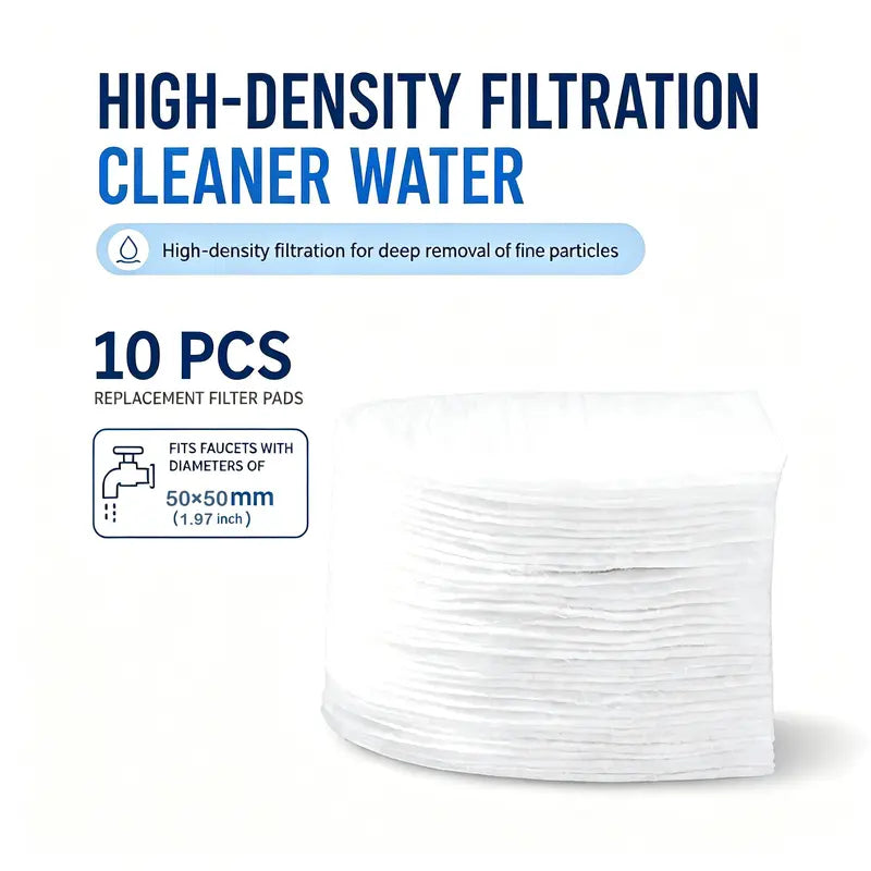 50 Cotton Filter Bags Disposable Cotton Faucet Filter Bags With 5 Fastening Straps, Splash-Reducing Tap Water Sediment Filter Sock with Elastic Cuff for Kitchen & Bathroom Faucets