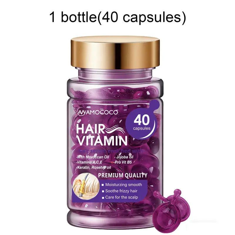 Hair Vitamin Capsules – Violet Vitamins & Argan Oil, 40ct