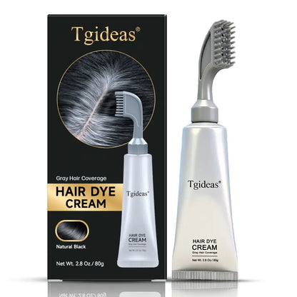 Tgideas Hair Dye Comb & Cream – Gentle Grey Coverage with Hyaluronic Acid